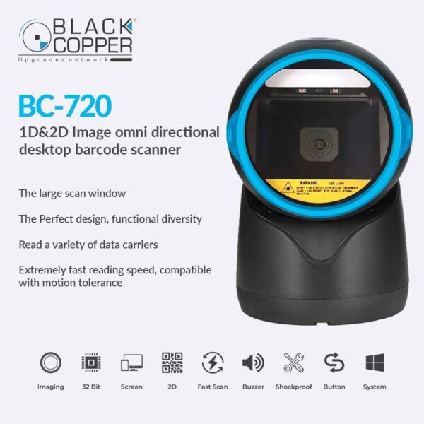 Black Copper BC720 Barcode Scanner - HC Online Store